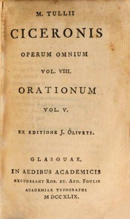 Orationes : In VII. Voluminibus. 5