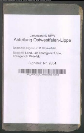 Legations-Sekretär Becker'sche Familienstiftung, [Bd. I]