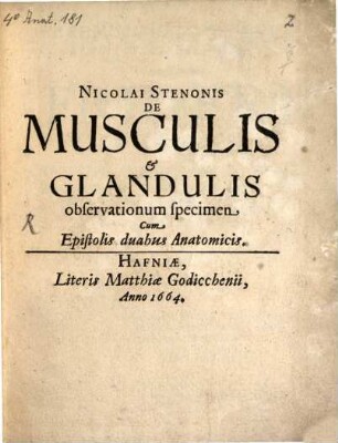 De musculis et glandulis ... specimen
