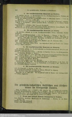 L. Die griechisch-katholischen Geistlichen und Kirchendiener im Königreiche Sachsen