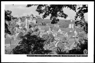 Blick auf Jugendburg und Stadt Hohnstein