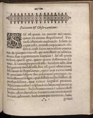 Pietatem & Observantiam.