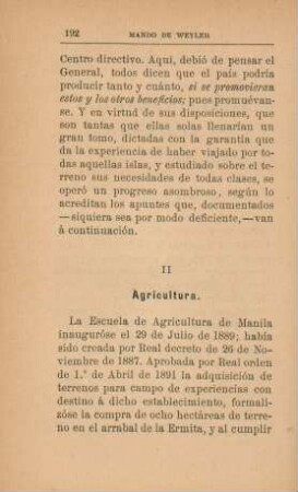 II. Agricultura