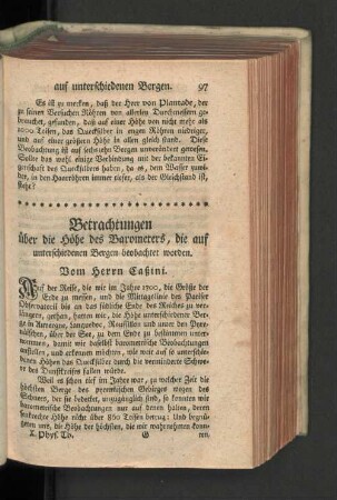 Betrachtungen über die Höhe des Barometers