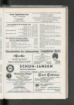 Rentenzahlung für Monat Oktober 1971
