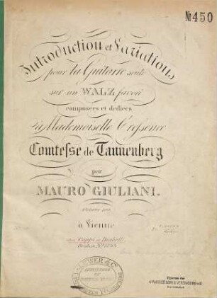 Introduction et variations : pour la guitare seule ; sur un walz favori ; oeuvre 103