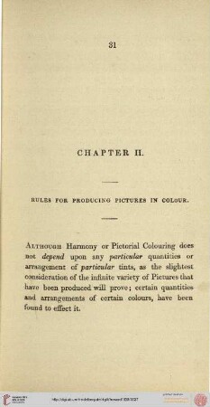 II. Rules for producing pictures in colour