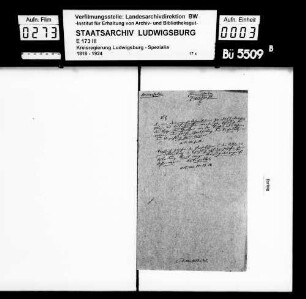 Kommunsachen: Liegenschaften, Oberamt Neckarsulm