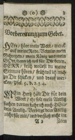 Vorbereitung zum Gebet.