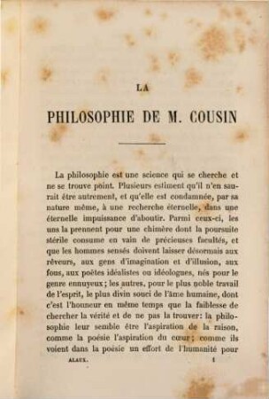 La philosophie de M. Cousin