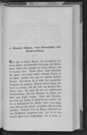 1. Roosens Ahnen, erste Lebensjahre und Verheirathung.