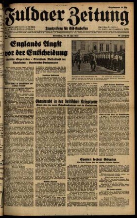 Ausgabe vom Donnerstag, den 18. Juli 1940.