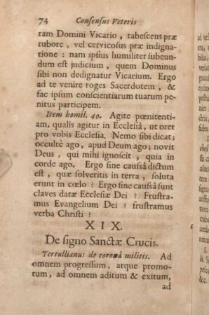 XIX. De signo Sanctae Crucis.