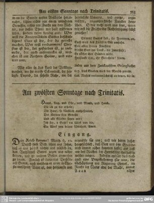 Am zwölften Sonntage nach Trinitatis