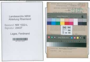 Entnazifizierung Ferdinand Lages , geb. 01.11.1901 (Schlosser)