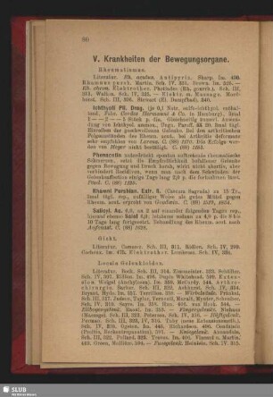 V. Krankheiten der Bewegungsorgane