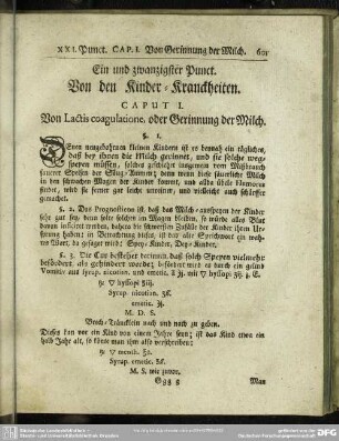 Ein und zwanzigster Punct. Von den Kinder-Kranckheiten