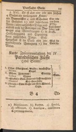Kurze Zusammenfassung der IV Paradisischen Flüsse (oder Seelen).