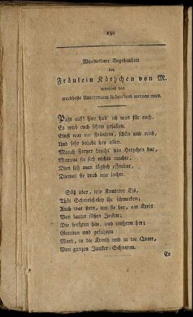Wunderbare Begebenheit der Fräulein Käthchen von M. [...]