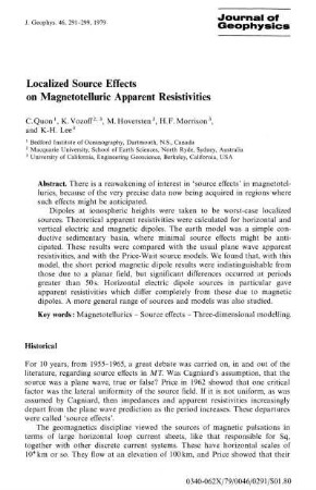 Localized source effects on magnetotelluric apparent resistivities