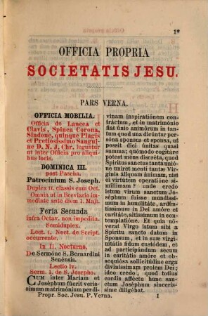 Officia propria Societatis Jesu : in quatuor partes divisum