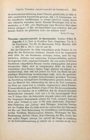 391-392 [Rezension] Tractatus canonico-moralis de sacramentis; Vol. II,1 Vol. III