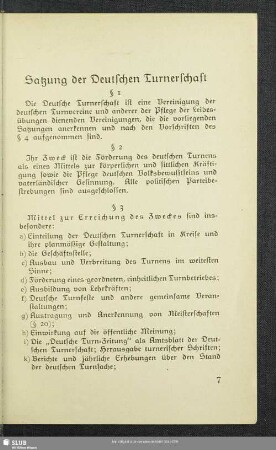 Satzung der Deutschen Turnerschaft