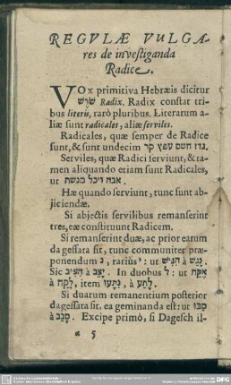 Regulae Vulgares de investiganda Radice
