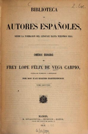 Comedias escogidas de Frey Lope Félix de Vega Carpio. 2