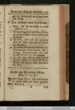 Epistel am Sonntage Lätare. Gal. IV, 21 - 31.