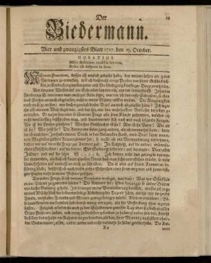Vier und zwantzigstes Blatt 1727. den 13. October
