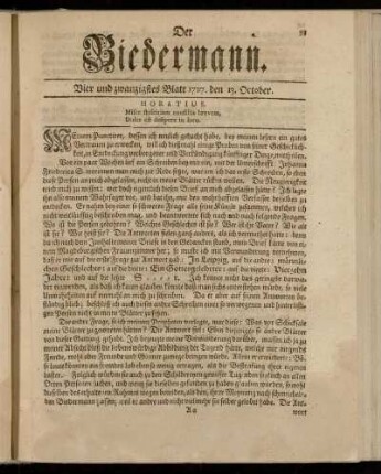 Vier und zwantzigstes Blatt 1727. den 13. October