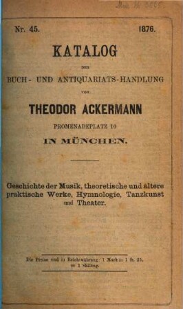 Katalog. 45, 45. 1876