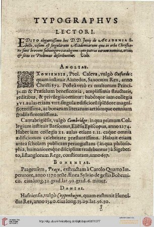 Typographus Lectori