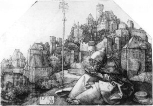 Der heilige Antonius vor der Stadt