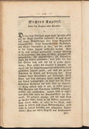 Sechstes Kapitel: Ueber den Umgang unter Freunden