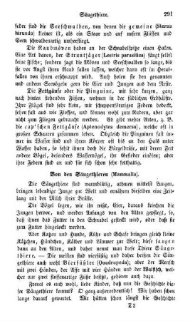 Von den Säugethieren (Mammalia)