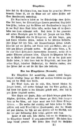 Von den Säugethieren (Mammalia)
