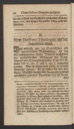 II. Neue Doctores Theologiae auf der Universität Upsal