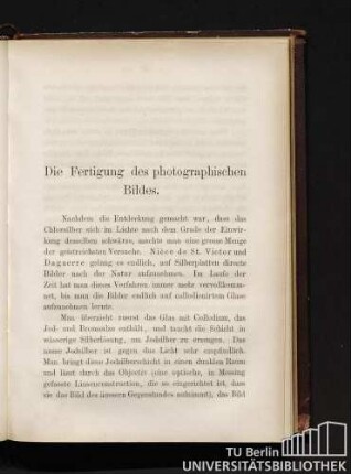 Die Fertigung des photographischen Bildes