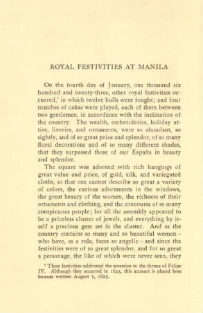 Royal festivities at Manila