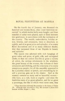 Royal festivities at Manila