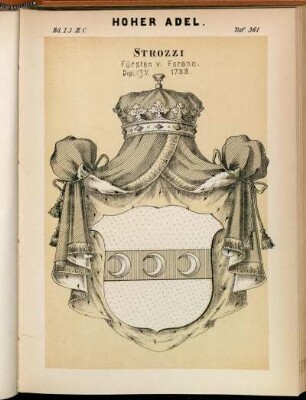 Taf. 361. Strozzi Fürsten v. Forano. Dipl. 13. V. 1722.