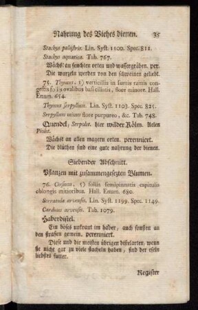 Siebender Abschnitt. Pflanzen mit zusammengesezten Blumen.