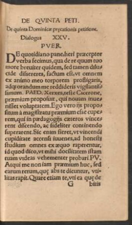 De quinta Dominicae praecationis petitione. Dialogus XXV.