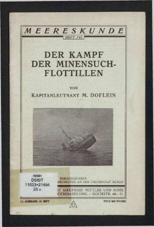 Meereskunde.- Sammlung volkstümlicher Vorträge zum Verständnis der nationalen Bedeutung von Meer und Seewesen; Jg. 12
