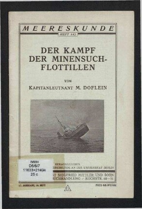 Meereskunde.- Sammlung volkstümlicher Vorträge zum Verständnis der nationalen Bedeutung von Meer und Seewesen; Jg. 12