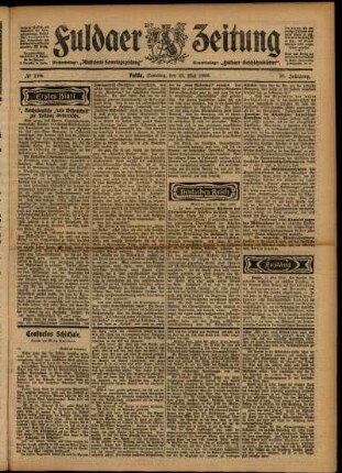 Erste Ausgabe vom Samstag, den 23. Mai 1903.