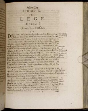 Locus IX. De Lege.