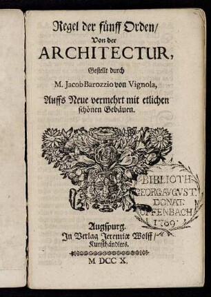 Regel der fünff Orden, Von der Architectur